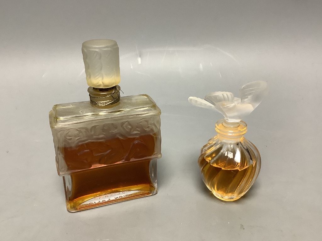 A Lalique L'Air du Temps for Nina Ricci and Creaton Lalique Molinard scent bottle